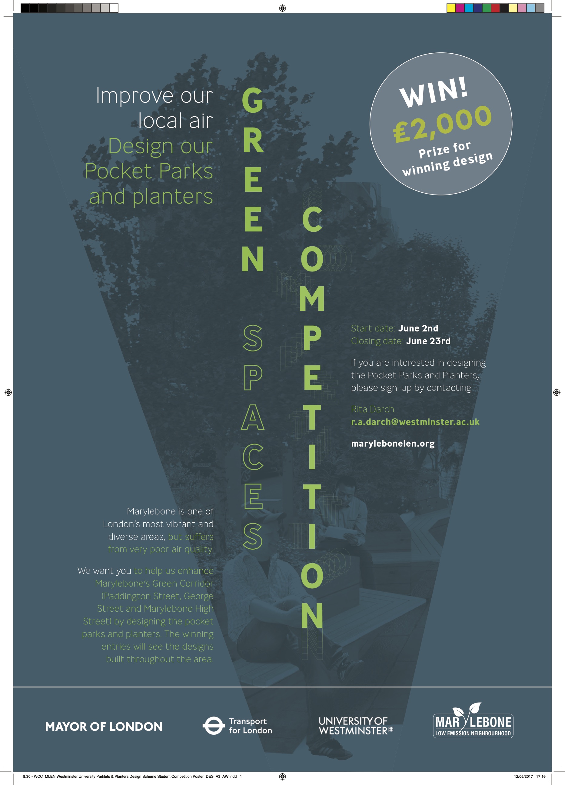 Marylebone Low Emission Neighbourhood (LEN) Pocket Parks and Planters Design Scheme – Student Competition Launch!