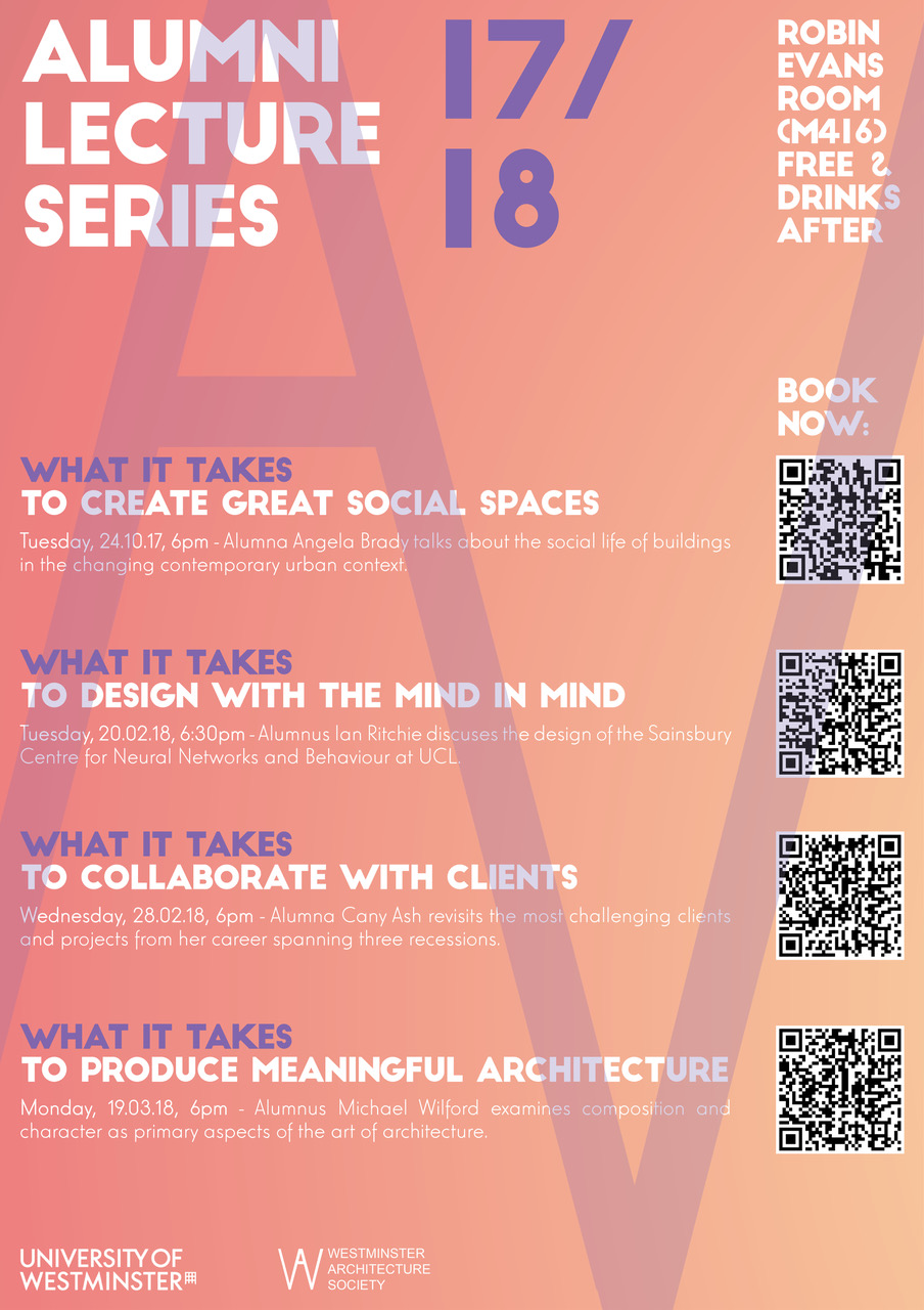 Alumni Lecture Series: Stirling Prize Winner and Alumnus Michael Wilford “What It Takes To Produce Meaningful Architecture”, Monday 19th March, Robin Evans Room M416, 18:00