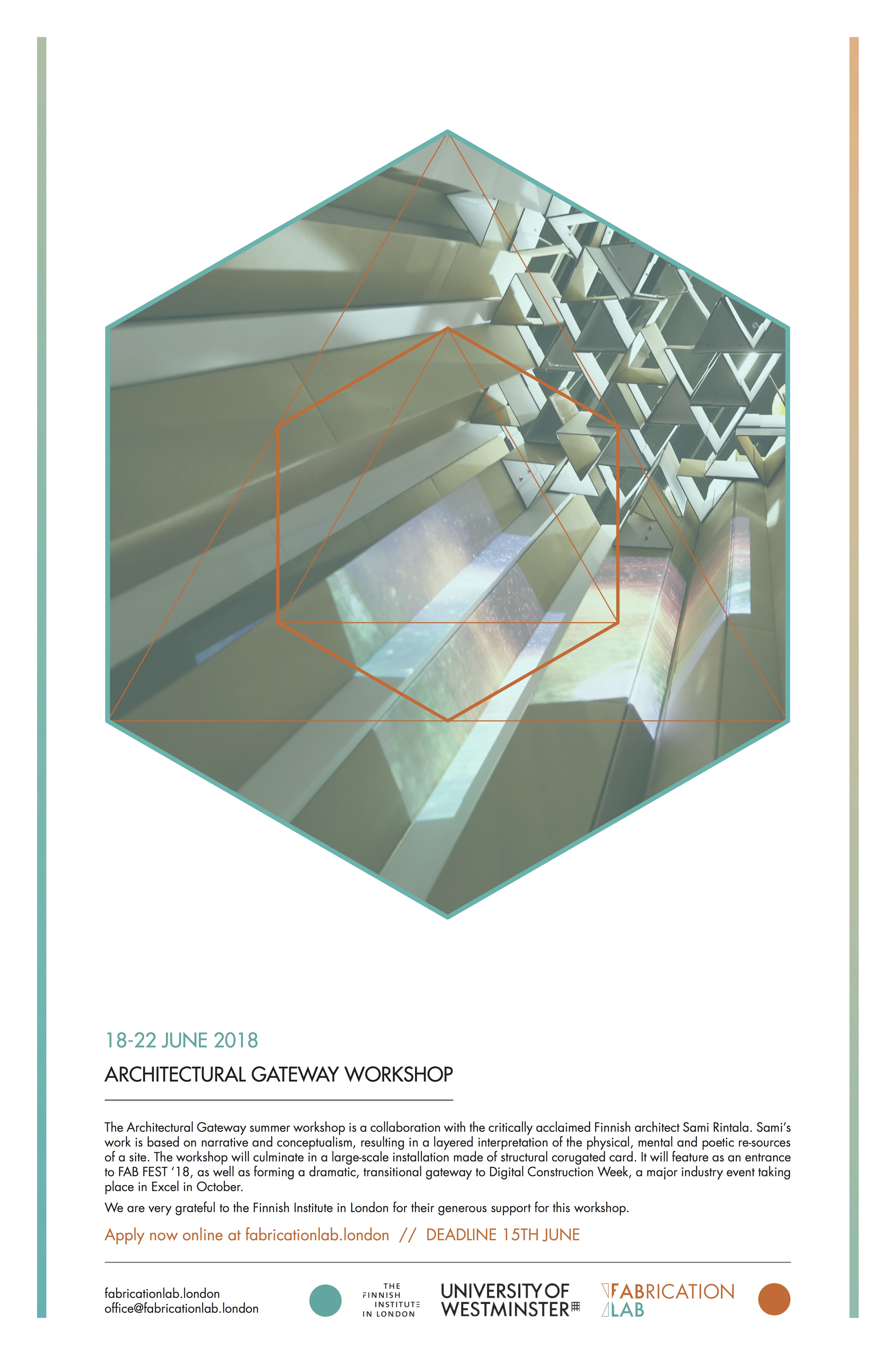 Architectural Gateway Workshop with Sami Rintala, 18th-22nd June 2018_Deadline for applications: 15th June