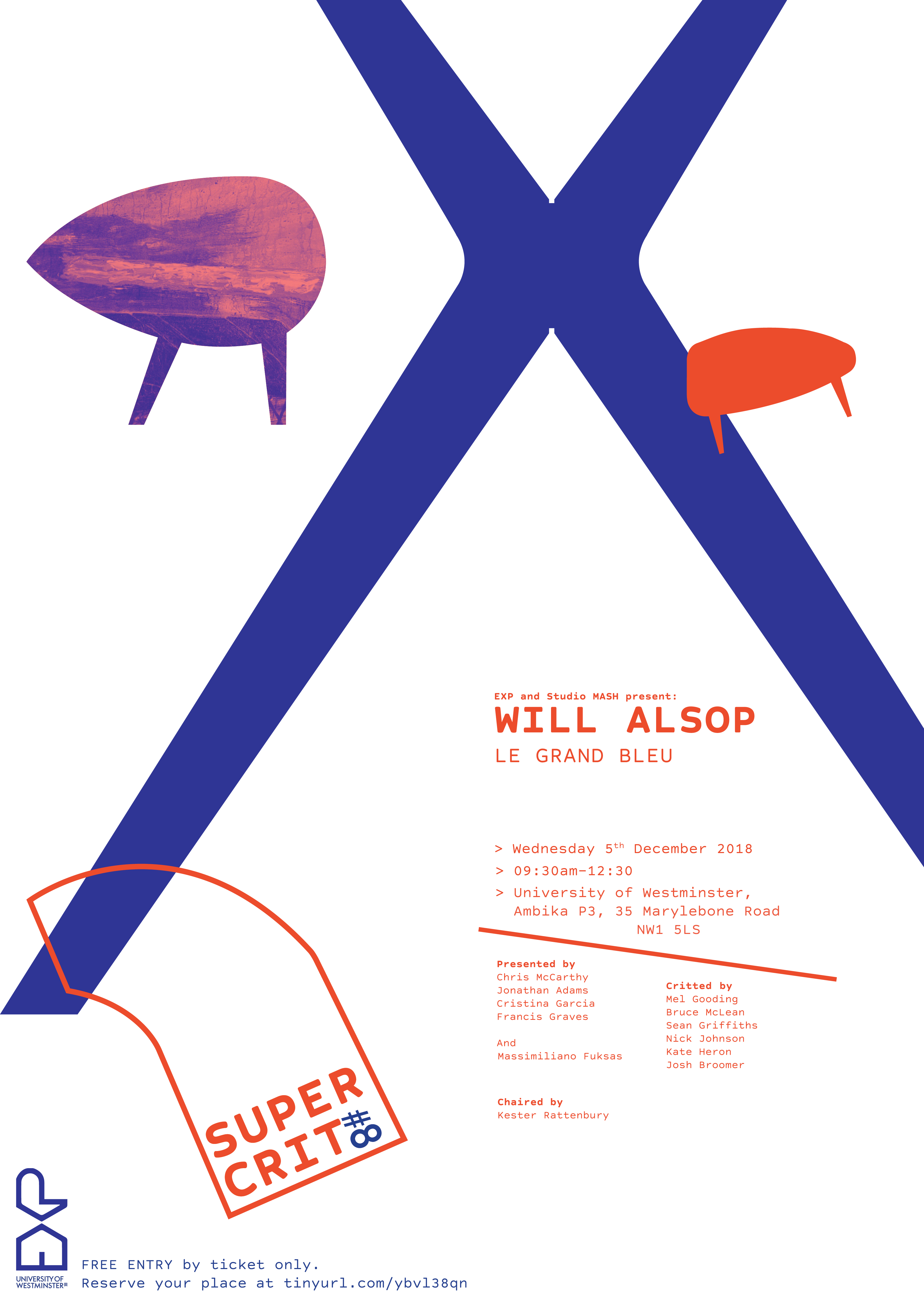 Supercrit #8, Will Alsop “Le Grand Bleu”, December 5, 2018, 9:30-12:30am, Ambika P3