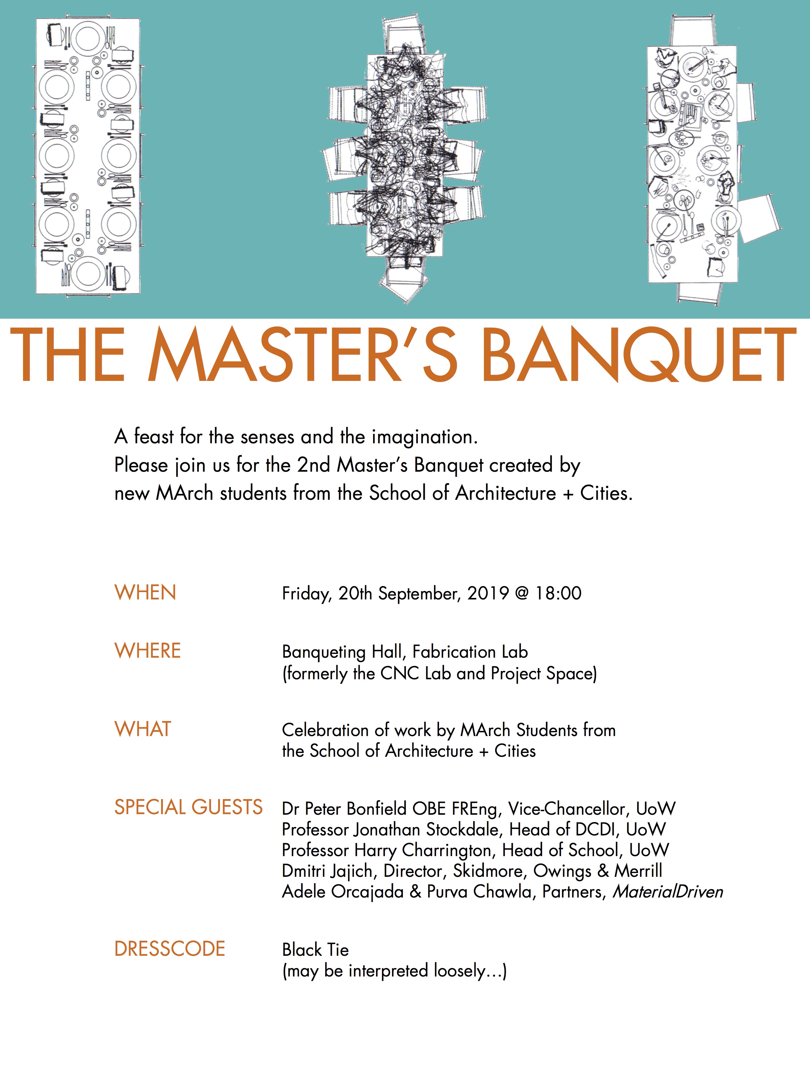 The Master’s Banquet _ Friday, September 20, 18:00 at Fabrication Lab, University of Westminster