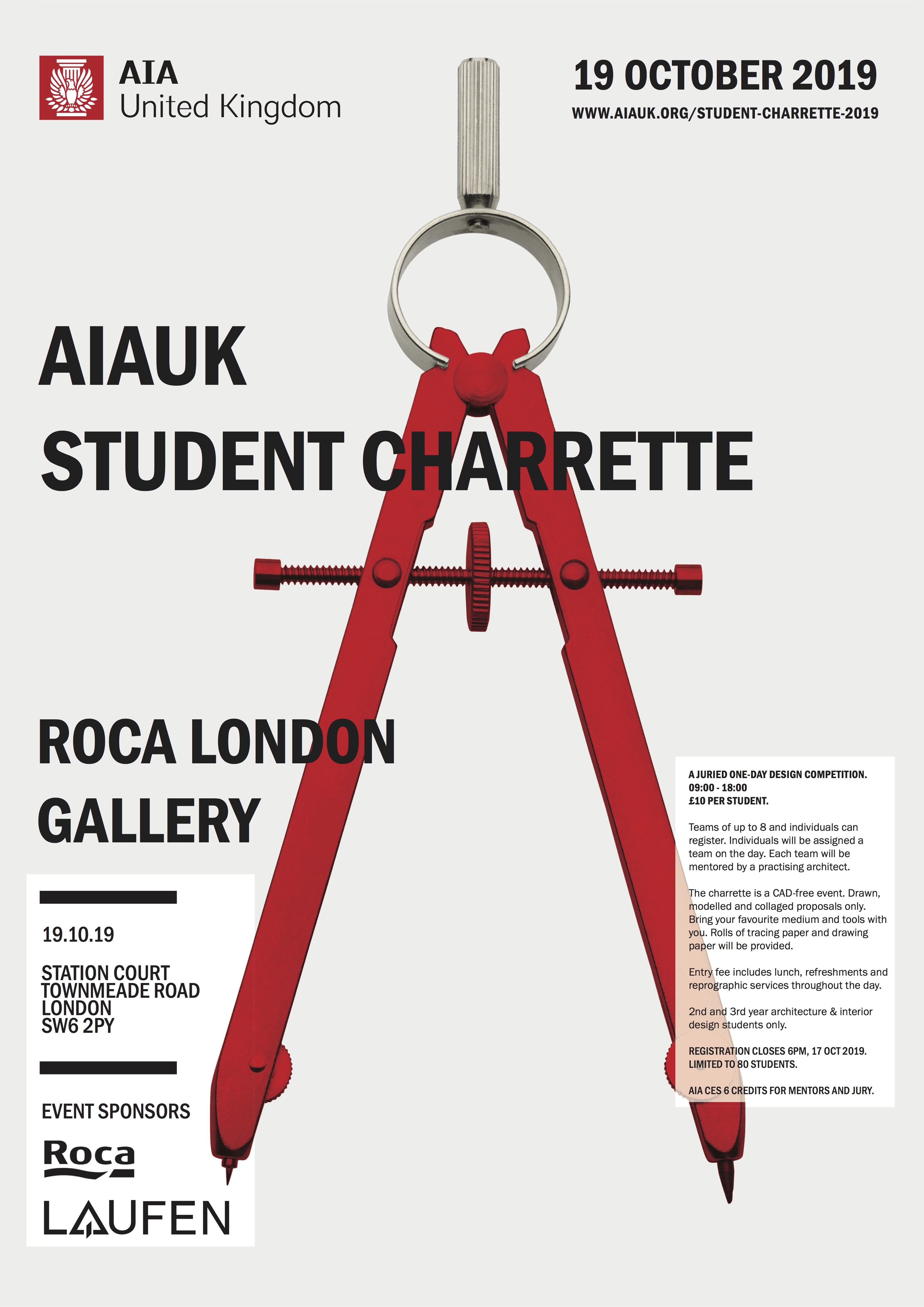 AIAUK Student Charrette, Roca London Gallery, October 19, from 9:00 to 18:00
