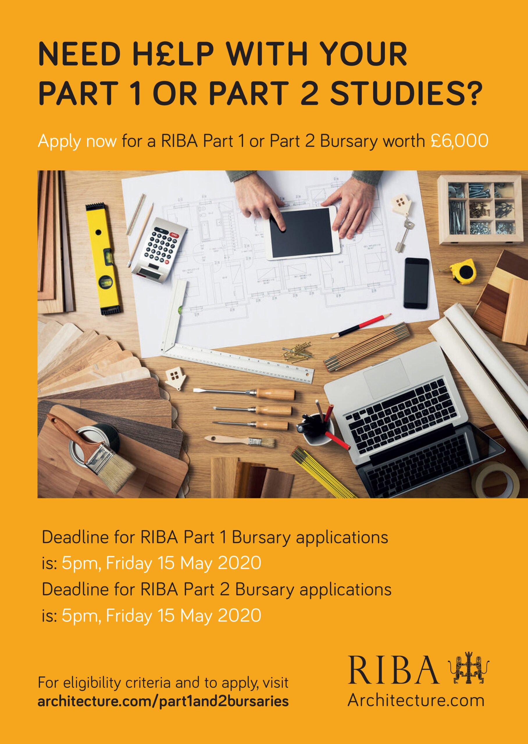 RIBA Part 1 and Part 2 Bursaries _ Deadline: May 15, 2020, 5pm