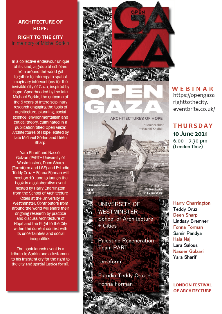 Book Launch + Webinar: “Open Gaza: Architectures of Hope” | Thursday, June 10 , 2021 at 18:00 (BST)