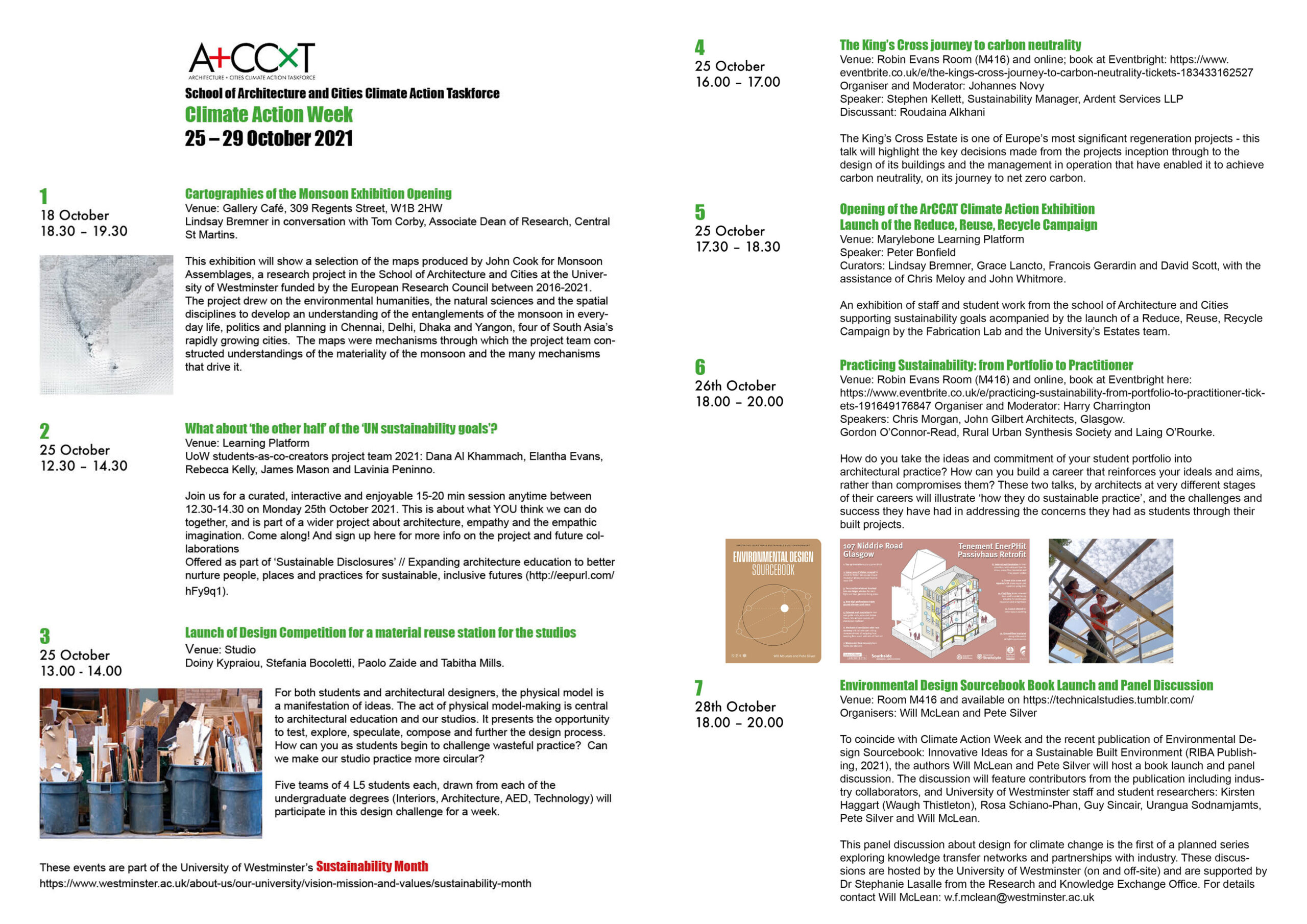 ArCCAT Climate Action Week – Monday 25th to Friday 29th of October