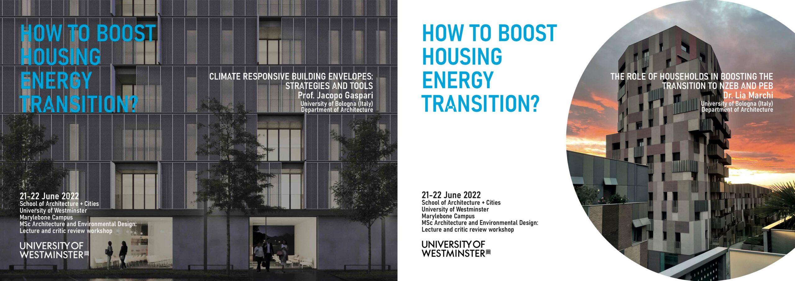 Joint Talk: “How to Boost Energy Transition in Housing” by Prof Jacopo Gaspari and Dr Lia Marchi from the University of Bologna | Tuesday, June 21, 2022 at 14:00 in M321 + Online