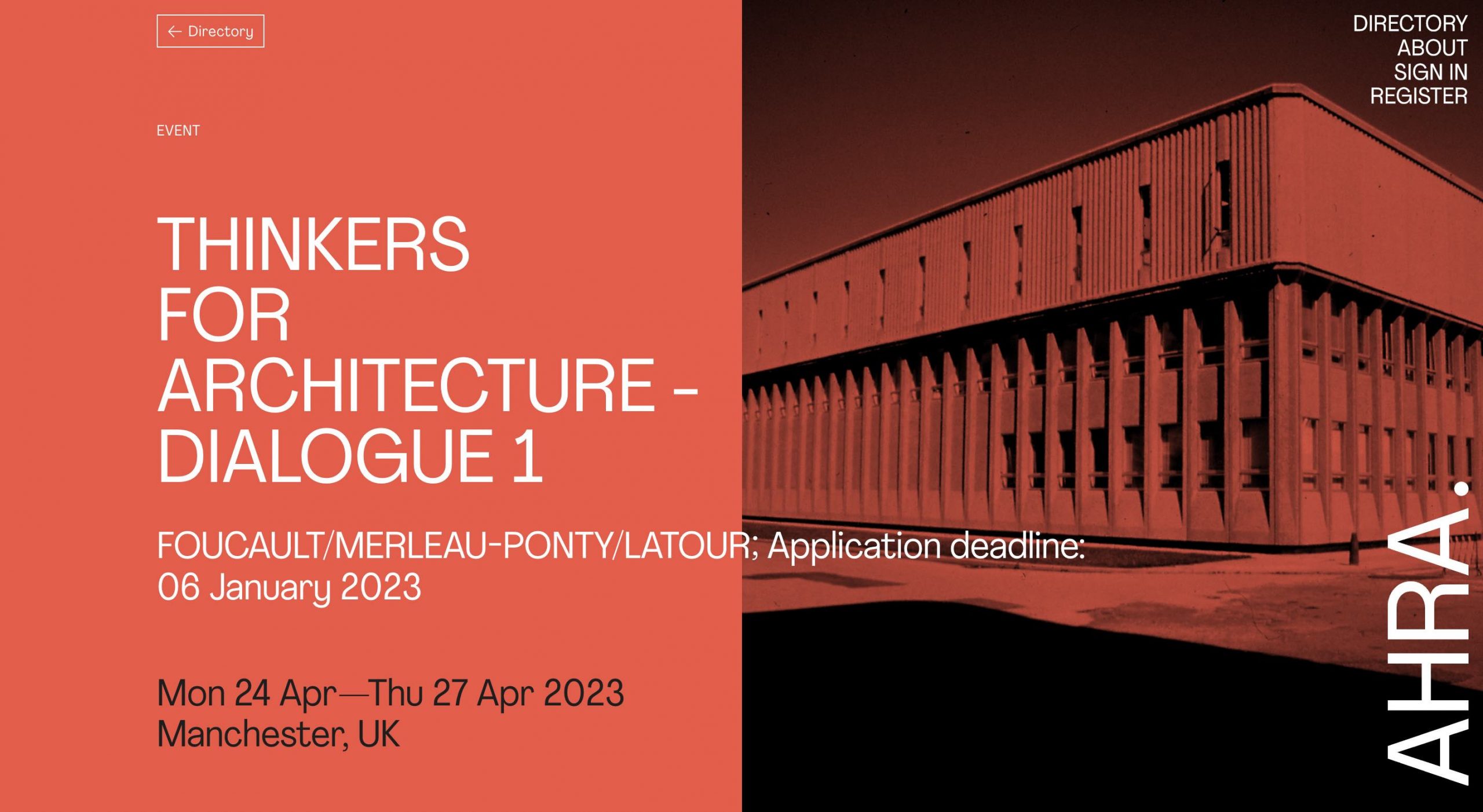 Call for Participants: “Thinkers for Architecture – DIALOGUE 1: Foucault / Merleau – Ponty / Latour | Application deadline: Friday, January 6, 2023