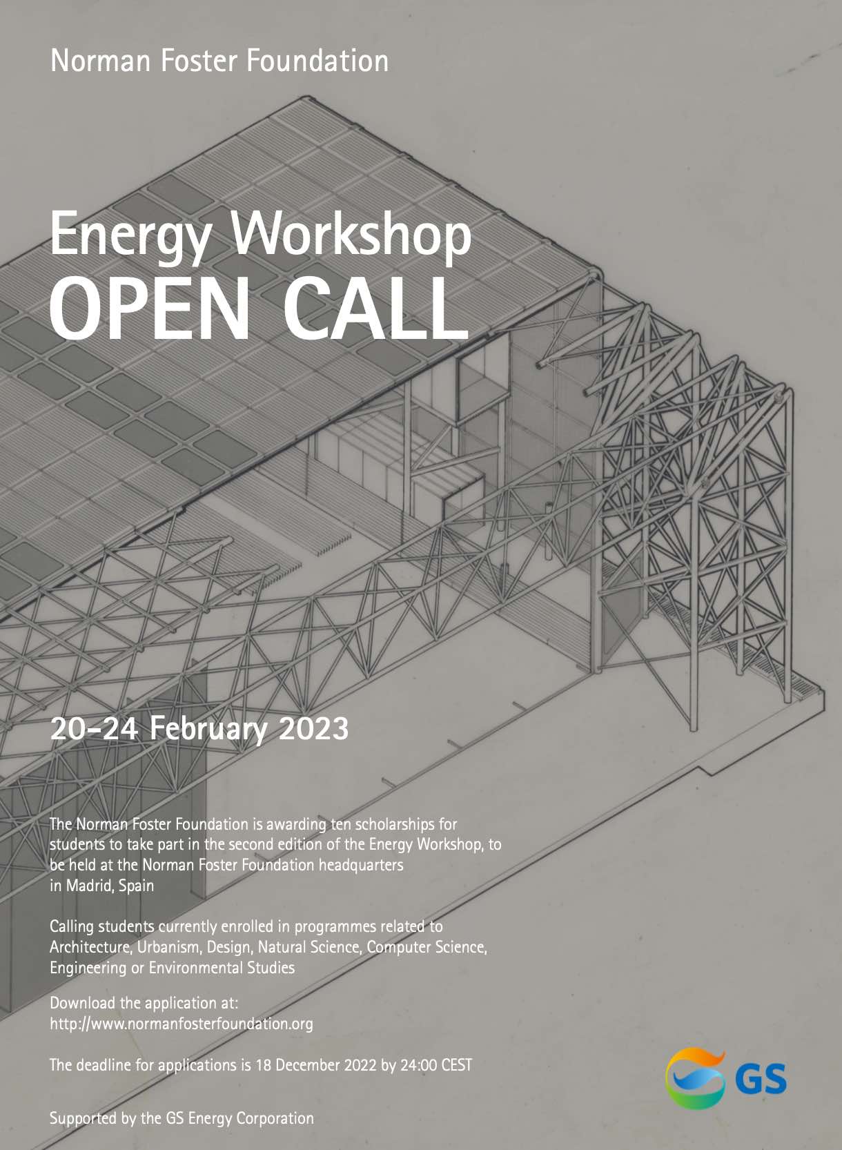 Norman Foster Foundation: 2023 NFF Energy Workshop, supported by the GS Energy Corporation | Deadline for applications: Sunday, December 18 by 24:00 (CEST)